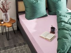 Beliani Bavlnená posteľná plachta 200 x 200 cm ružová JANBU