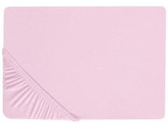 Beliani Bavlnená posteľná plachta 200 x 200 cm ružová JANBU