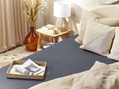 Beliani Bavlnená posteľná plachta 200 x 200 cm tmavosivá JANBU