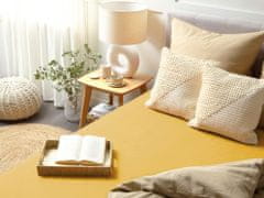 Beliani Bavlnená posteľná plachta 200 x 200 cm žltá JANBU