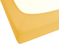 Beliani Bavlnená posteľná plachta 200 x 200 cm žltá JANBU