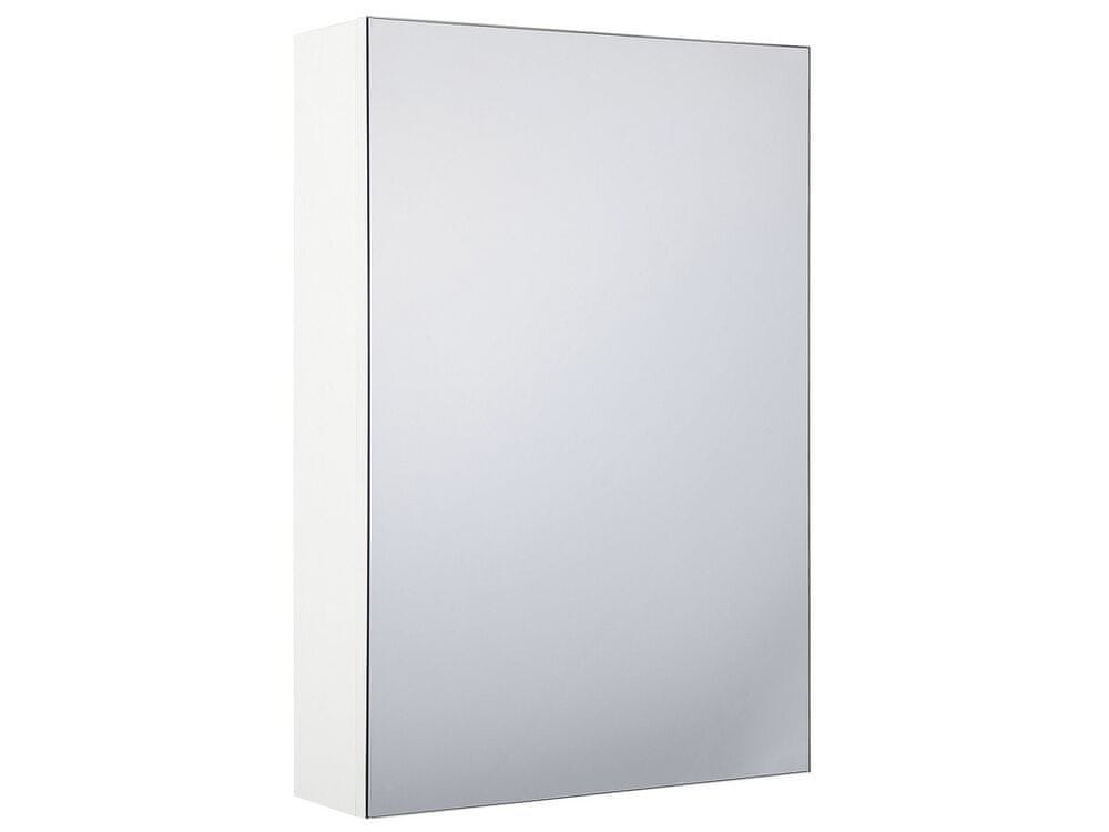 Beliani Kúpeľňová zrkadlová skrinka na stenu biela 40 x 60 cm PRIMAVERA