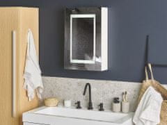 Beliani Kúpeľňová zrkadlová skrinka na stenu s LED osvetlením 40 x 60 cm biela MALASPINA
