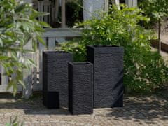 Beliani Kvetináč štvorcový čierny 40x40x77 cm DION