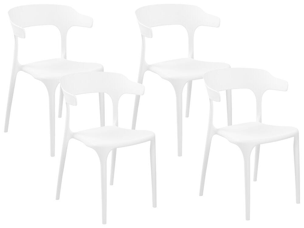 Beliani Sada 4 jedálenských stoličiek biela GUBBIO