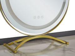 Beliani Toaletný stolík s 2 zásuvkami a LED zrkadlom sivá/zlatá SURIN