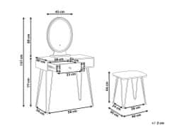 Beliani Toaletný stolík s 2 zásuvkami a LED zrkadlom tmavé drevo/čierna LOIX