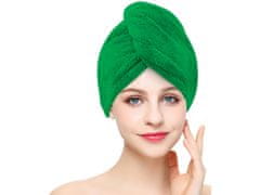 Povlečeme vše Rýchloschnúci froté turban na vlasy - zelená