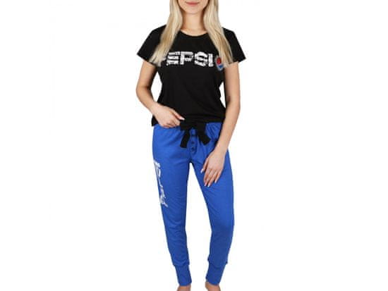 Pepsi PEPSI Námornícke a čierne dámske bavlnené pyžamo s krátkym rukávom S