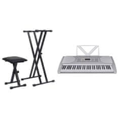 Vidaxl 61-klávesová elektrická klávesová súprava strieborná a čierna
