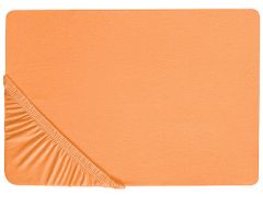 Beliani Bavlnená posteľná plachta 200 x 200 cm oranžová JANBU