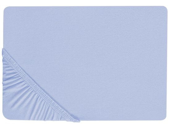 Beliani Bavlnená posteľná plachta 200 x 200 cm svetlomodrá JANBU