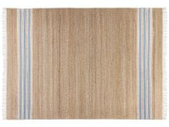 Beliani Jutový koberec 160 x 230 cm béžová/modrá MIRZA
