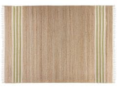 Beliani Jutový koberec 160 x 230 cm béžová/zelená MIRZA