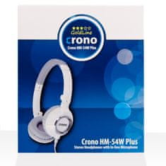 Crono HM-54W Plus - uzavreté slúchadlá, 2x 3.5mm jack, biela/sivá, mikrofón