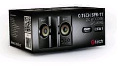 C-Tech SPK-11, Repro, 2.0, drevené, čierno-zlaté, USB