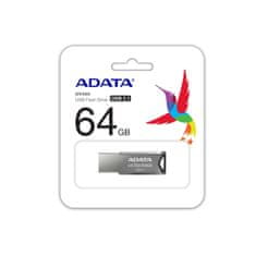A-Data UV350/64GB/USB 3.1/USB-A/Strieborná