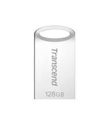 Transcend 128GB JetFlash 710S, USB 3.1 Gen 1 flash disk, malé rozmery, strieborný kov