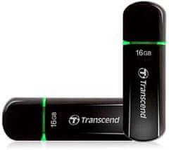 Transcend 16GB JetFlash 600, USB 2.0 flash disk, MLC, čierno/zelený, LED indikácia, vysokorýchlostné, 32MB/s R, 12MB/s W