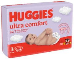 Huggies HUGGIES Plienky jednorazové Ultra Comfort Mega 3 (4-9 kg) 78 ks