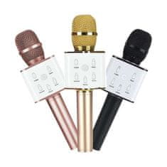HADEX Bezdrôtový bluetooth karaoke mikrofón, zlato- ružový