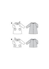 Burda Strih Burda 9262 - Dievčenské áčkové šaty a tričko s golierom