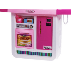 BB-Shop Interaktívna detská kuchynka s chladničkou, ružová