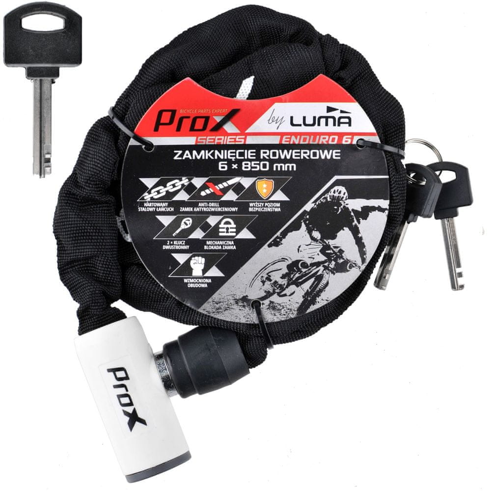 PROX Zámok Prox Enduro6 6x850 mm. biely na kľúč