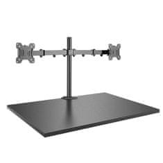 Lindy Držiak pre 2xLCD monitor na stôl, výš. nast. do 40cm, max 7kg, 2 kĺby, rameno 34cm, VESA 75/100mm